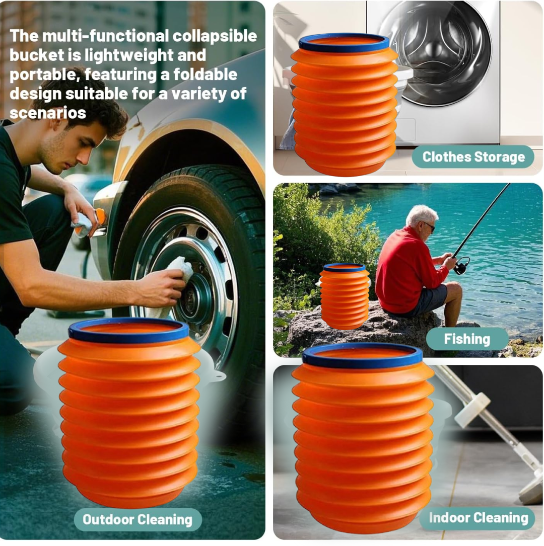 Foldable 4L Collapsible Storage Bucket for Home, Kitchen, Car & Outdoor Use