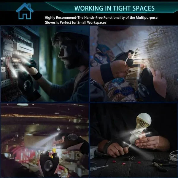 🔥HOT SALE NOW 49% OFF🔥Hands-Free LED Half Finger Gloves