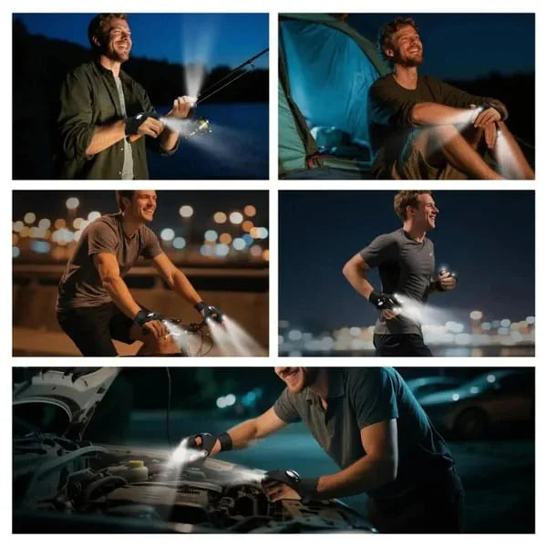 🔥HOT SALE NOW 49% OFF🔥Hands-Free LED Half Finger Gloves