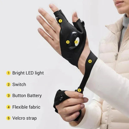 🔥HOT SALE NOW 49% OFF🔥Hands-Free LED Half Finger Gloves