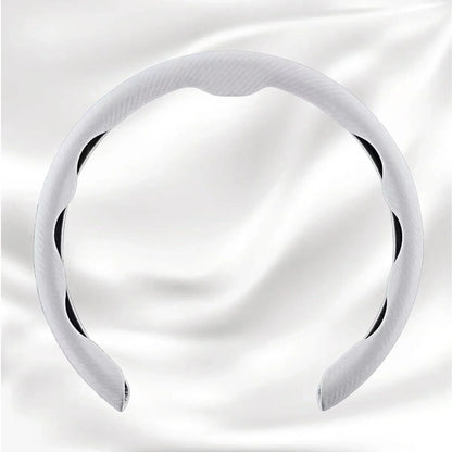 Nexi Customized Car Logo Breathable Ultra-thin 5D Leather & Carbon Car Steering Wheel Cover Universal Fit