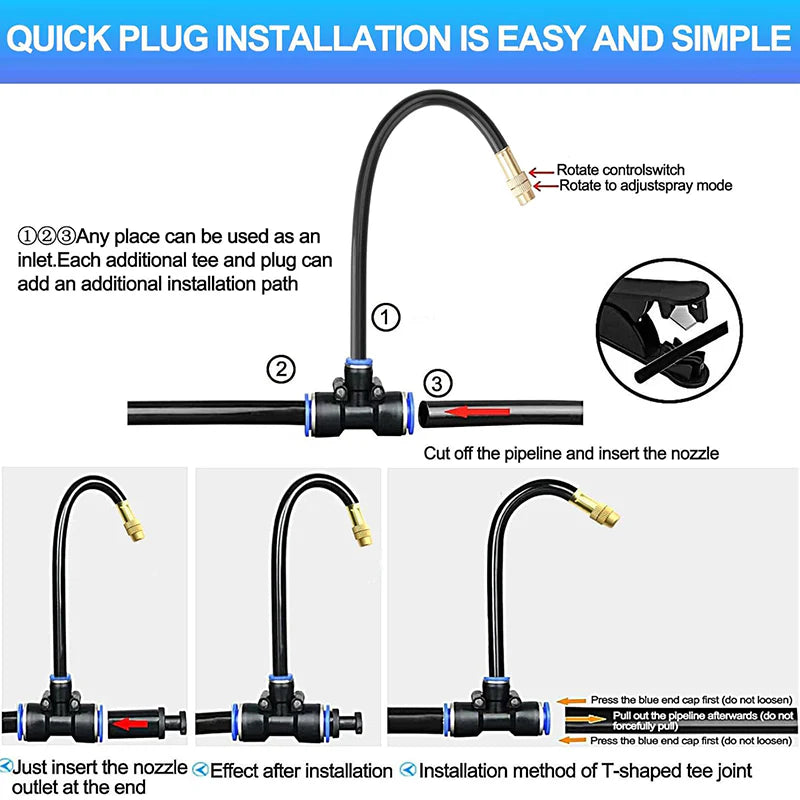 Drip   Irrigation   Kit   with   360°   Flexible   Hose